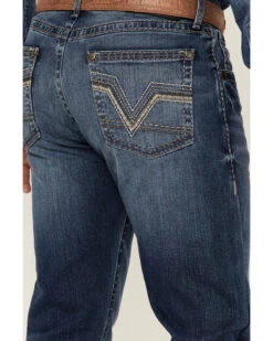 Rock 47 By Wrangler Men's Edmond Medium Wash Stretch Slim Bootcut Jeans -Western Cowboy Equipment Store 2000359727 414 P4