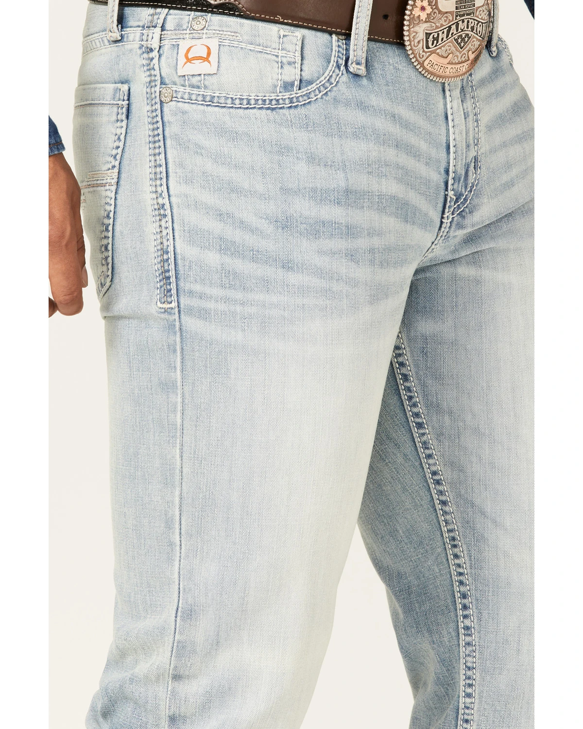 Cinch Men's Ian Light Stonewash Performance Stretch Slim Bootcut Jeans 2 Cinch Men's Ian Light Stonewash Performance Stretch Slim Bootcut Jeans - Image 2