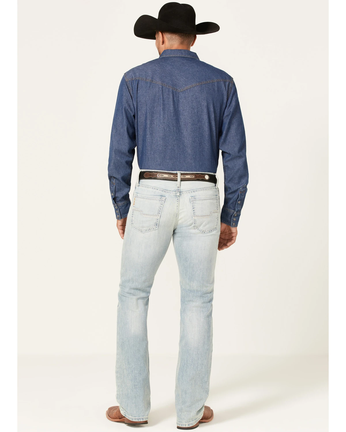 Cinch Men's Ian Light Stonewash Performance Stretch Slim Bootcut Jeans 3 Cinch Men's Ian Light Stonewash Performance Stretch Slim Bootcut Jeans - Image 3