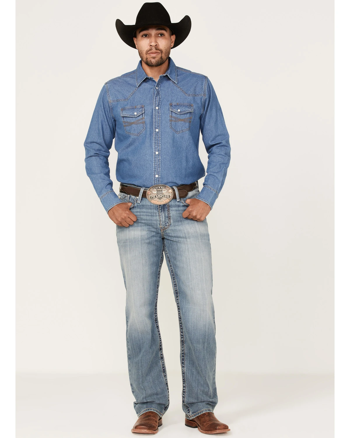 Cinch Men's Grant Light Stonewash Performance Stretch Relaxed Bootcut Jeans 1 Cinch Men's Grant Light Stonewash Performance Stretch Relaxed Bootcut Jeans