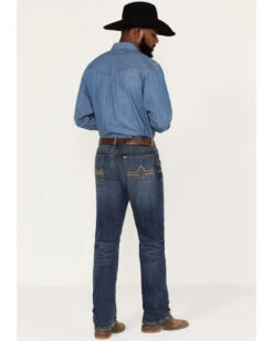 Rock 47 By Wrangler Cornflower Medium Dark Wash Stretch Slim Straight Jeans -Western Cowboy Equipment Store 2000365078 415 P3