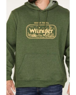 Wrangler Men's Heather Forest Crest Logo Graphic Hooded Sweatshirt -Western Cowboy Equipment Store 2000366038 300 P3