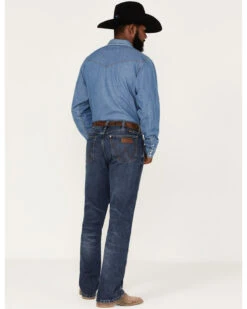 Wrangler Retro Green Men's Antique Dark Wash Stretch Slim Bootcut Jeans -Western Cowboy Equipment Store 2000366714 416 P3