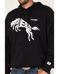 Wrangler Men's 75 Years Black Horse Graphic Hooded Sweatshirt -Western Cowboy Equipment Store 2000366793 001 P3