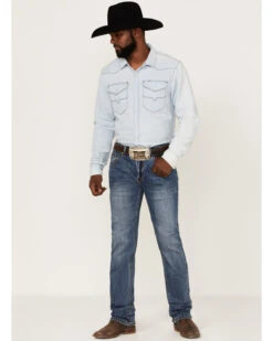 Rock & Roll Denim Men's Hooey Revolver Medium Wash Reflex Stretch Slim Straight Jeans 6 Rock & Roll Denim Men's Hooey Revolver Medium Wash Reflex Stretch Slim Straight Jeans -Western Cowboy Equipment Store 2000367639 203 P3