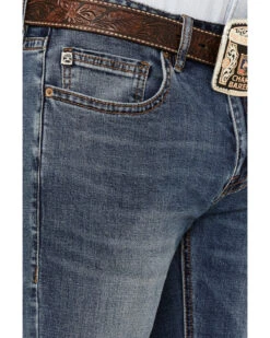 Rock & Roll Denim Men's Hooey Revolver Medium Wash Reflex Stretch Slim Straight Jeans 7 Rock & Roll Denim Men's Hooey Revolver Medium Wash Reflex Stretch Slim Straight Jeans -Western Cowboy Equipment Store 2000367639 203 P4