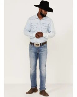 Rock & Roll Denim Men's Rifle Light Wash Reflex Stretch Skinny Jeans -Western Cowboy Equipment Store 2000367644 204 P3