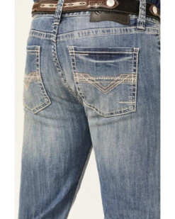 Rock & Roll Denim Men's Pistol Light Wash Reflex Stretch Stackable Bootcut Jeans -Western Cowboy Equipment Store 2000367646 205 P2