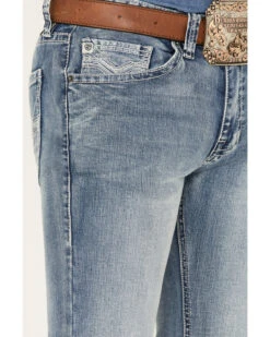 Rock & Roll Denim Men's Medium Wash Mid Rise Bootcut Jeans -Western Cowboy Equipment Store 2000368123 414 P4