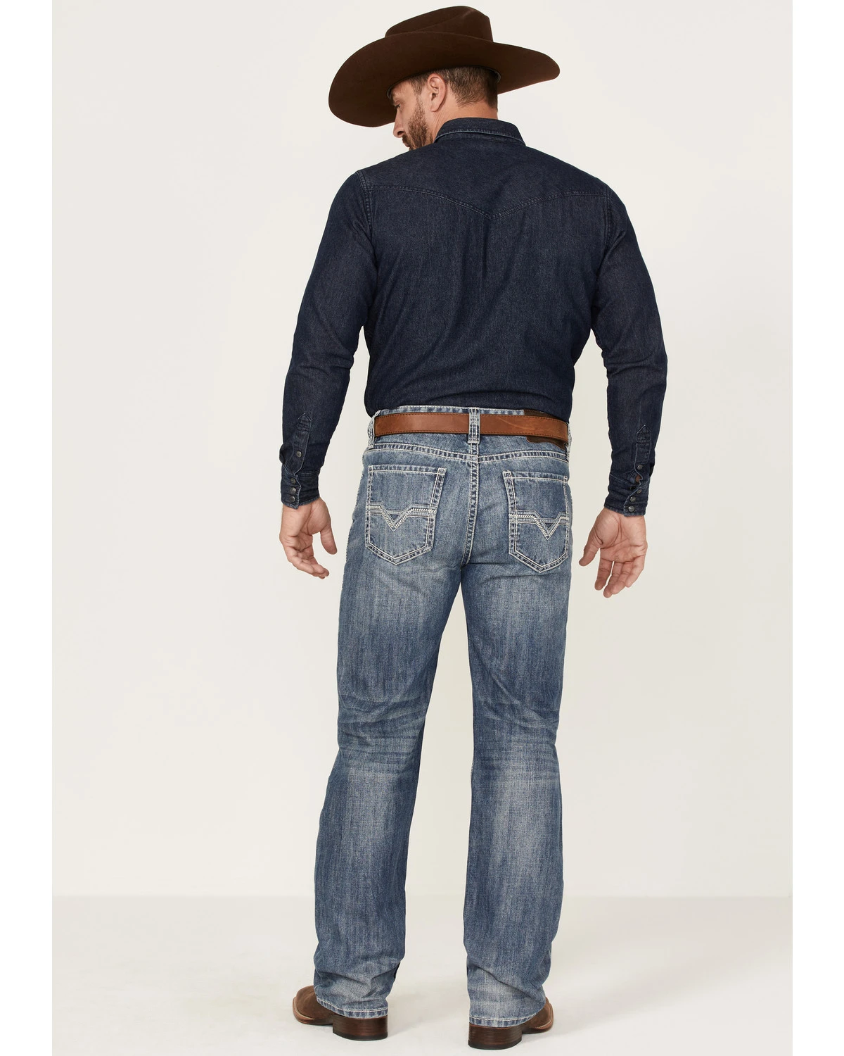 Rock & Roll Denim Men's Double Barrel Medium Wash Relaxed Straight Jeans 1 Rock & Roll Denim Men's Double Barrel Medium Wash Relaxed Straight Jeans