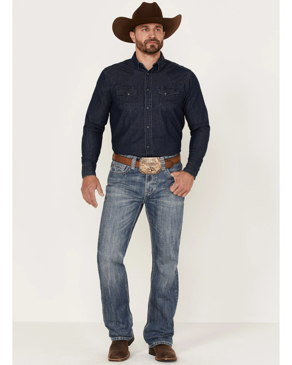 Rock & Roll Denim Men's Double Barrel Medium Wash Relaxed Straight Jeans 3 Rock & Roll Denim Men's Double Barrel Medium Wash Relaxed Straight Jeans - Image 3