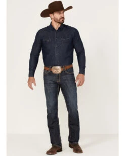 Rock & Roll Denim Men's Revolver Dark Wash Stretch Slim Straight Jeans -Western Cowboy Equipment Store 2000368871 416 P3
