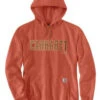 Carhartt Men's Loose Fit Midweight Felt Logo Graphic Hooded Sweatshirt