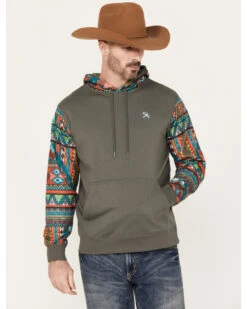 Hooey Men's Roughy Summit Multicolored Print Hooded Sweatshirt