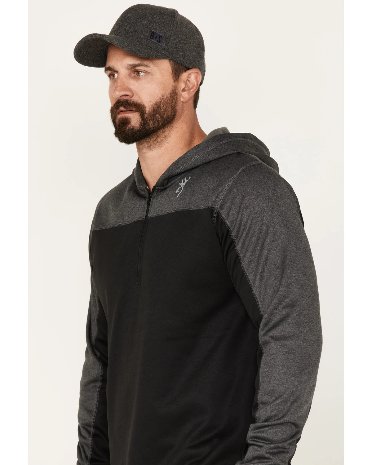 Browning Men's Hayes 1/4 Zip Hooded Pullover 2 Browning Men's Hayes 1/4 Zip Hooded Pullover - Image 2