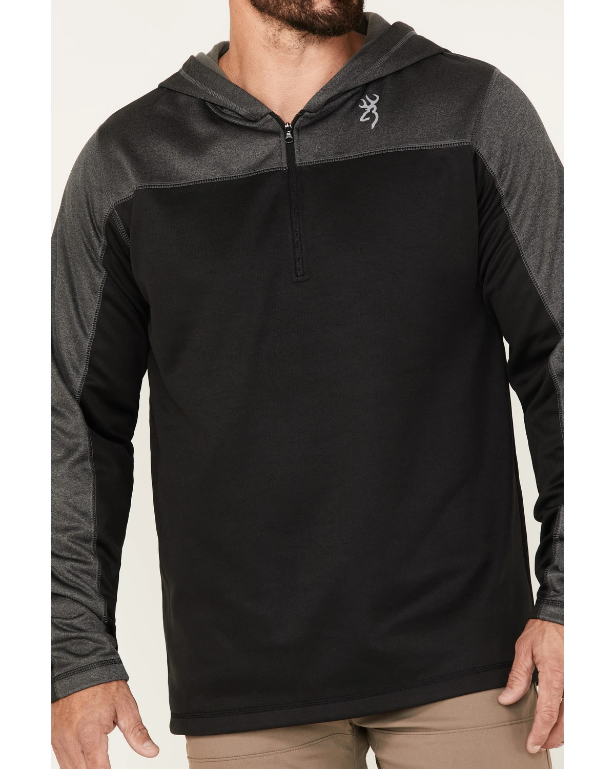 Browning Men's Hayes 1/4 Zip Hooded Pullover 3 Browning Men's Hayes 1/4 Zip Hooded Pullover - Image 3
