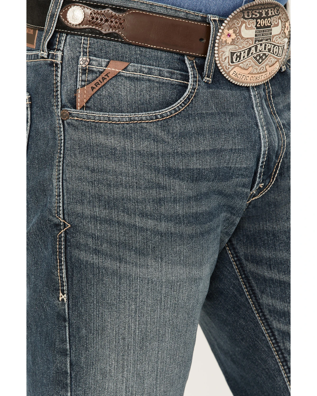 Ariat Men's M5 Louisville Seneca Medium Wash Stretch Straight Leg Jeans 2 Ariat Men's M5 Louisville Seneca Medium Wash Stretch Straight Leg Jeans - Image 2