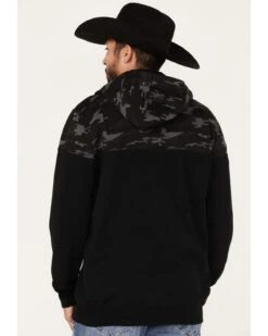 Moonshine Spirit Men's Midnight Camo Color-Blocked Zip-Front Hooded Pullover -Western Cowboy Equipment Store 2000374223 340 P4