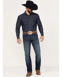 Wrangler Retro Men's 88MWZ Stone Dark Wash Slim Straight Stretch Denim Jeans