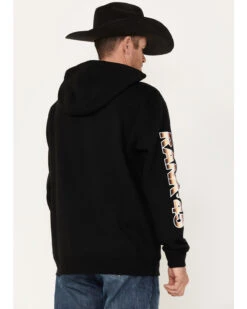 RANK 45 Men's Smoke On Striped Logo Sleeve Hooded Sweatshirt -Western Cowboy Equipment Store 2000374700 001 P4