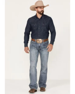 Rock & Roll Denim Men's Relaxed Fit Ladder Stitch Bootcut Jeans -Western Cowboy Equipment Store 2000375482 414 P3