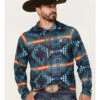 Rock & Roll Denim Men's Southwestern Stripe Print Hooded Sweatshirt