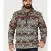 Powder River Outfitters Men's 1/2 Zip Southwestern Print Fleece Sweatshirt