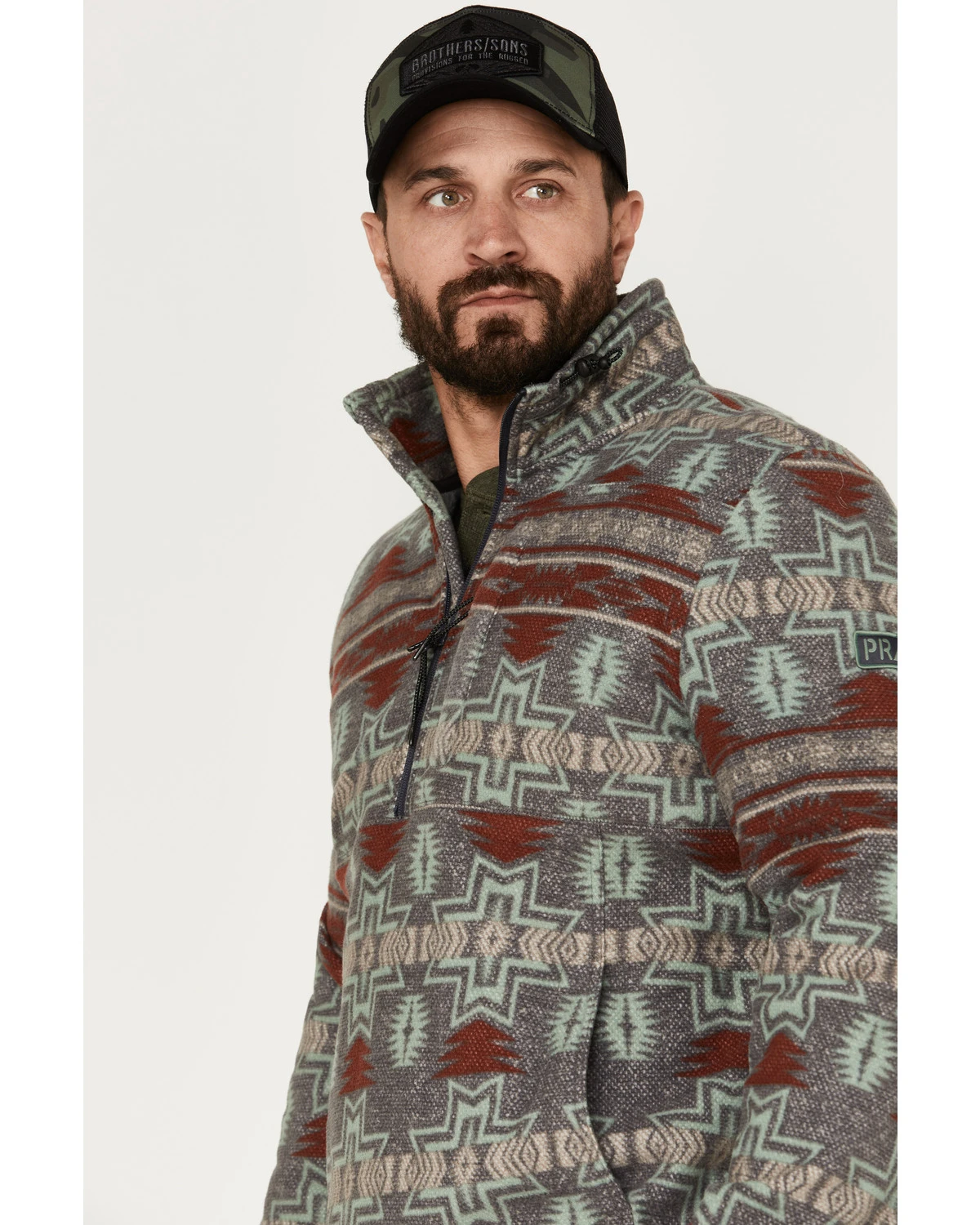 Powder River Outfitters Men's 1/2 Zip Southwestern Print Fleece Sweatshirt 2 Powder River Outfitters Men's 1/2 Zip Southwestern Print Fleece Sweatshirt - Image 2