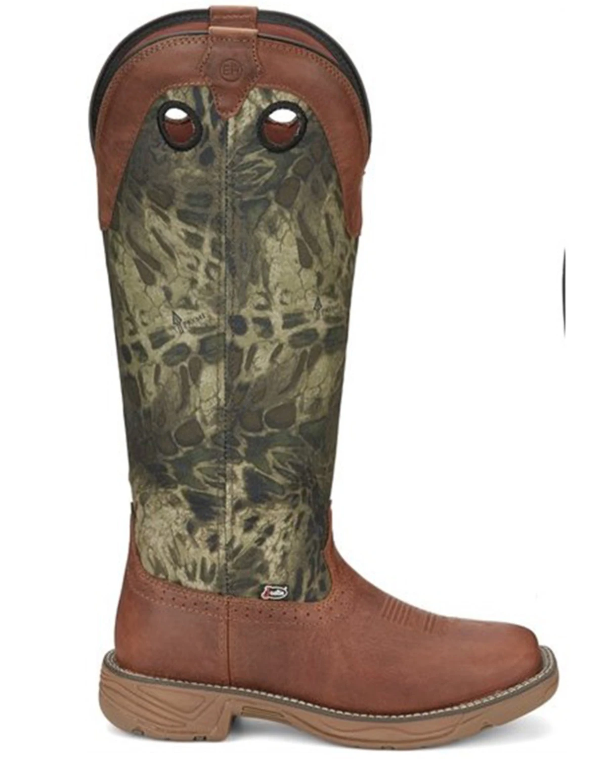 Justin Men's Rush Strike Camo Shaft Leather Pull On Snake Boots - Square Toe 2 Justin Men's Rush Strike Camo Shaft Leather Pull On Snake Boots - Square Toe - Image 2