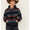 RANK 45 Women's Serape Stripe Plush Fleece Hoodie