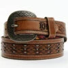 Red Dirt Hat Co. Men's Ivory Underlay Tooled Leather Belt
