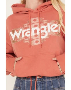Wrangler Retro Women's Southwestern Print Logo Cropped Long Sleeve Hoodie -Western Cowboy Equipment Store 2000382594 600 P3