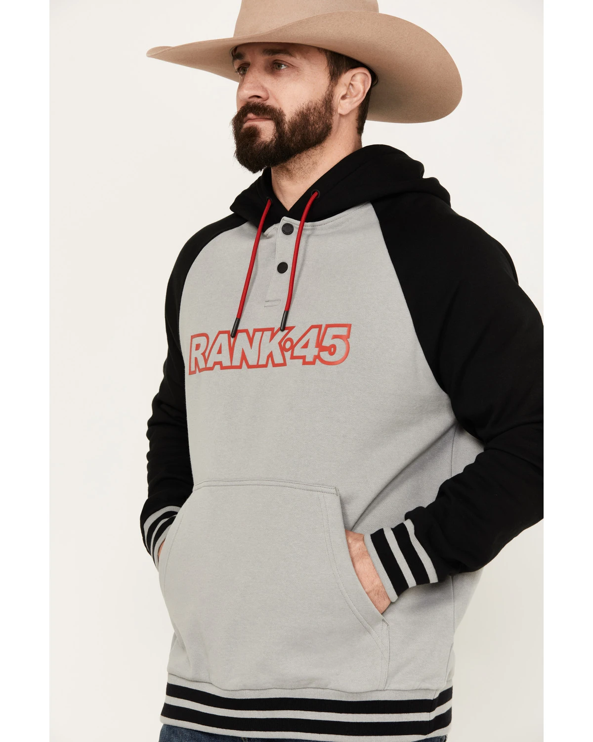 RANK 45 Men's Color Block Challenger Hooded Pullover 2 RANK 45 Men's Color Block Challenger Hooded Pullover - Image 2