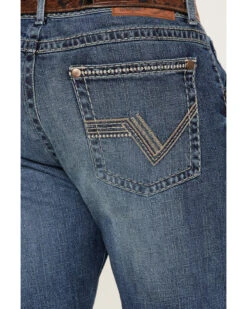 Rock 47 By Wrangler Men's Marina Del Ray Medium / Dark Wash Slim Bootcut Stretch Denim Jeans -Western Cowboy Equipment Store 2000384276 400 P4