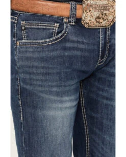 Rock & Roll Denim Men's Medium Wash Straight Reflex Denim Jeans 7 Rock & Roll Denim Men's Medium Wash Straight Reflex Denim Jeans -Western Cowboy Equipment Store 2000386196 414 P4