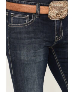 Rock & Roll Denim Men's Rifle Dark Vintage Wash Skinny Reflex Denim Jeans -Western Cowboy Equipment Store 2000386199 416 P4