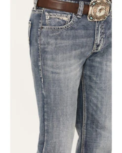 Rock & Roll Denim Men's Double Barrel Medium Vintage Wash Straight Leg Denim Jeans -Western Cowboy Equipment Store 2000386201 414 P4
