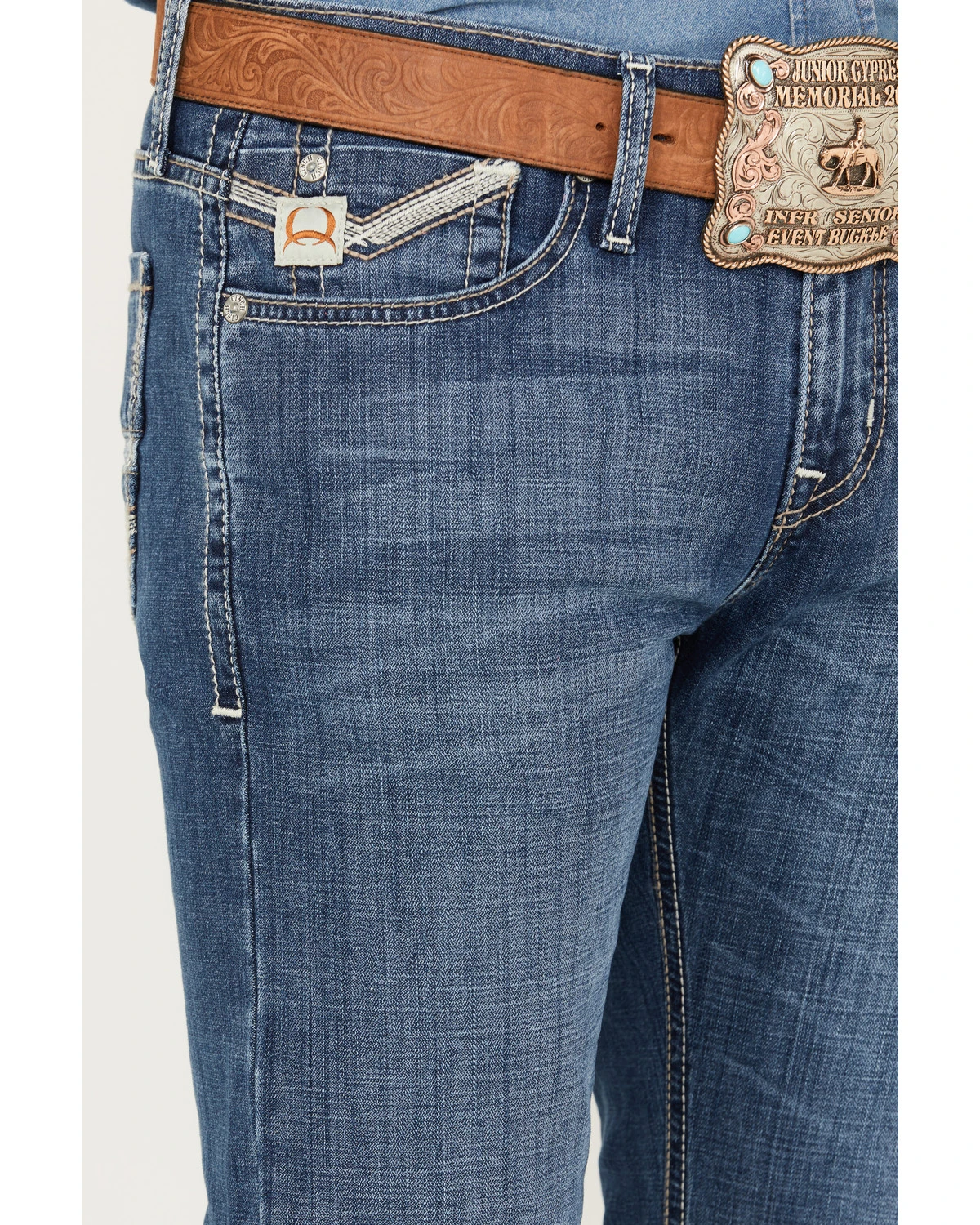 Cinch Men's Ian Medium Stonewash Slim Boot Performance Stretch Denim Jeans 2 Cinch Men's Ian Medium Stonewash Slim Boot Performance Stretch Denim Jeans - Image 2