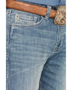 Rock & Roll Denim Men's Double Barrel Light Vintage Wash Relaxed Straight Stretch Jeans -Western Cowboy Equipment Store 2000387623 412 P4