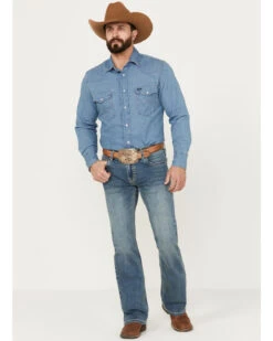Rock & Roll Denim Men's Pistol Medium Vintage Wash Bootcut Stretch Denim Jeans -Western Cowboy Equipment Store 2000387624 414 P3