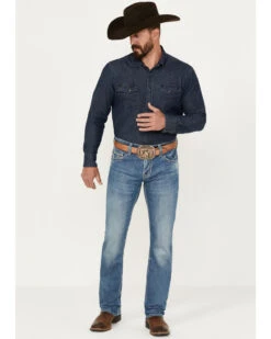 Rock & Roll Denim Men's Rifle Medium Vintage Wash Skinny Stretch ReFlex Denim Jeans -Western Cowboy Equipment Store 2000387630 414 P3