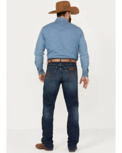 Wrangler Retro Men's Medium Wash Slim Straight Stretch Jeans -Western Cowboy Equipment Store 2000394535 414 P3