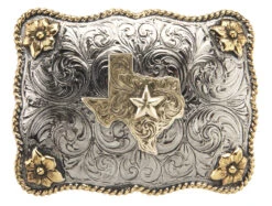 AndWest Men's Two-Tone Texas Star Belt Buckle